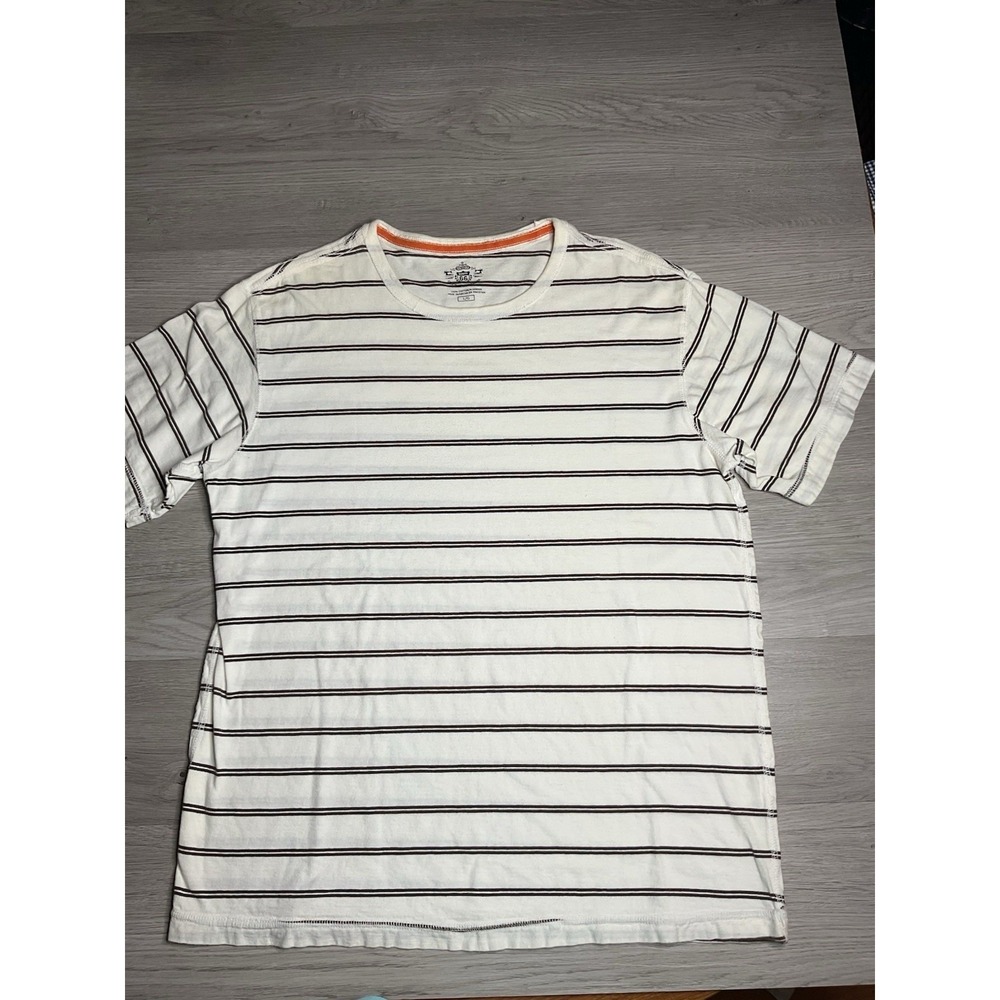 Route 66 Men's T-shirt Vintage‎ 90s Short Sleeve Brown Striped Size Large Shirt